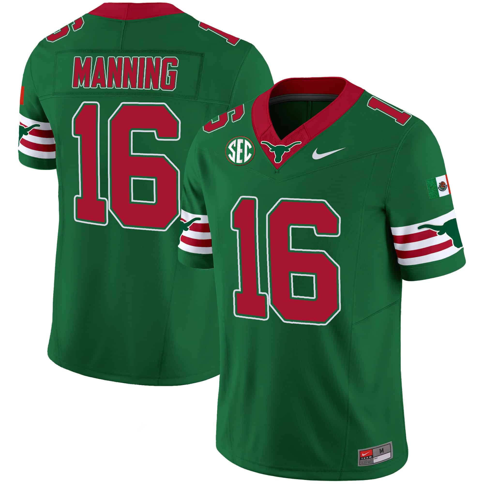 Men Texas Longhorns #16 Manning Green 2024 Nike Mexico SEC Patch Vapor NCAA Jersey->indianapolis colts->NFL Jersey